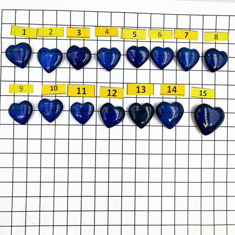 Blue Amber Heart Shape Amber Stones