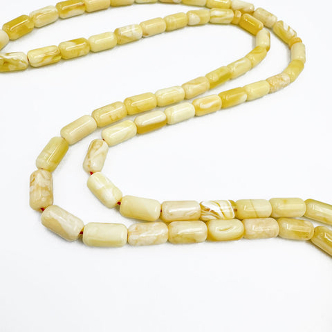 White with Yellow Amber Barrel Shape 5.5 mm Islamic Prayer