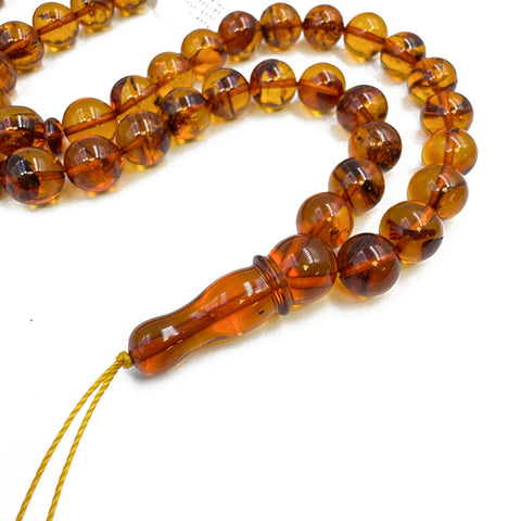 Cognac Amber Round 10.5 mm Islamic Prayer Beads