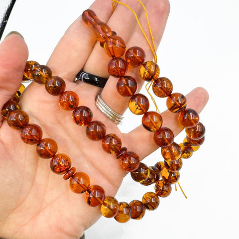 Cognac Amber Round 10.5 mm Islamic Prayer Beads