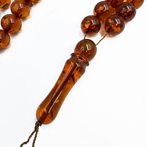 Cognac Amber Round Shape 12 mm Islamic Prayer Beads