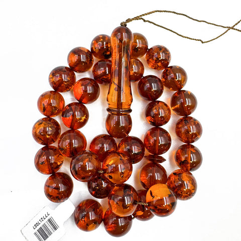 Cognac Amber Round Shape 12 mm Islamic Prayer Beads