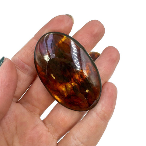 Cognac Amber Pocket Palm Stone