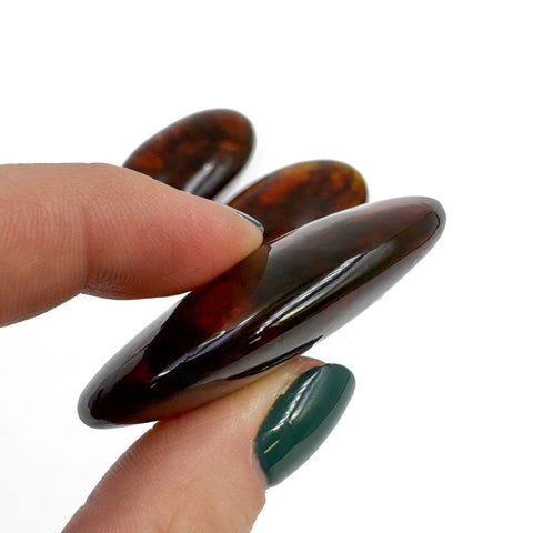 Cognac Amber Pocket Palm Stone