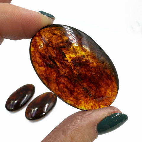 Cognac Amber Pocket Palm Stone