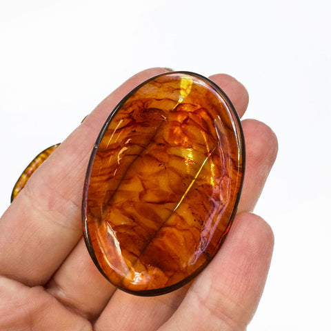 Cognac Amber Pocket Palm Stone