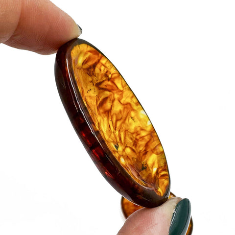 Cognac Amber Pocket Palm Stone