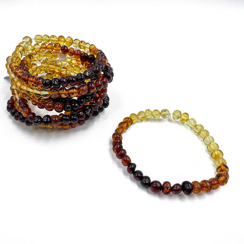 Rainbow Amber Baroque Beads Stretch Bracelet