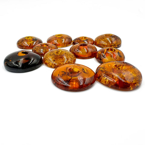 Cognac Amber Roudn Donut Free Shape Cabochons