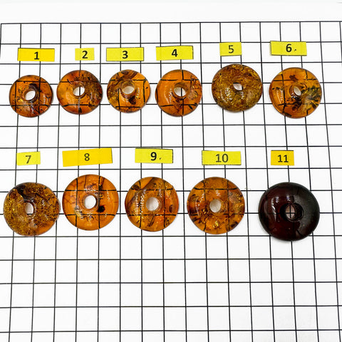 Cognac Amber Roudn Donut Free Shape Cabochons