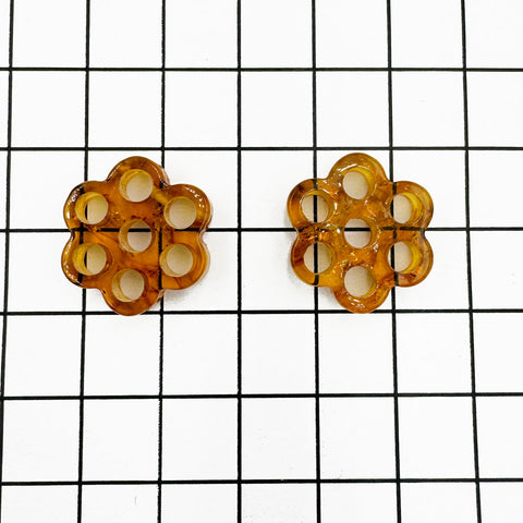 Cognac Amber Calibrated Flower Shape Cabochons