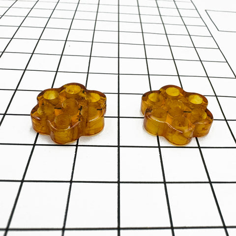 Cognac Amber Calibrated Flower Shape Cabochons