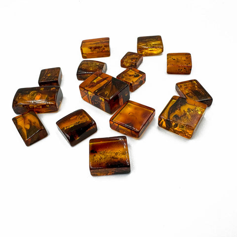 Cognac Amber Rectangular Free Shape Cabochons