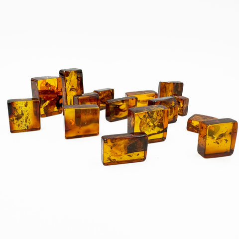 Cognac Amber Rectangular Free Shape Cabochons