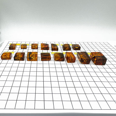 Cognac Amber Rectangular Free Shape Cabochons