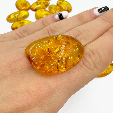 Lemon Amber Free Shape Cabochon