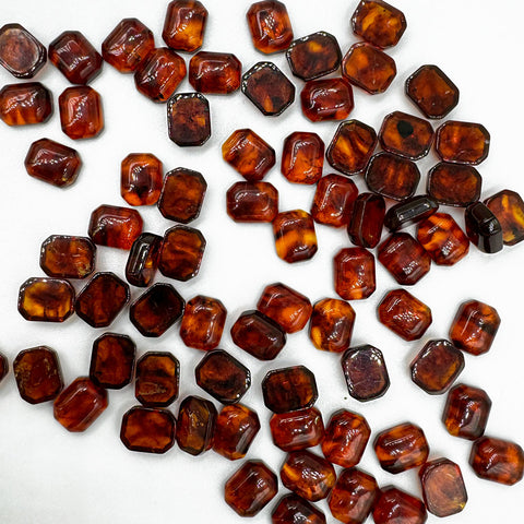 Cognac Amber Calibrated Rectangular Cabochons