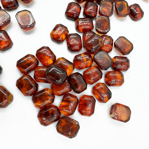 Cognac Amber Calibrated Rectangular Cabochons