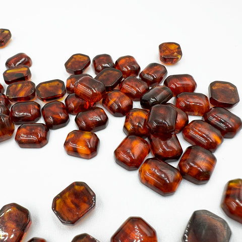 Cognac Amber Calibrated Rectangular Cabochons