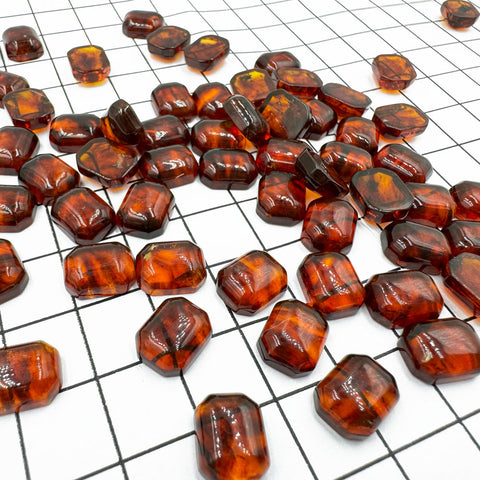 Cognac Amber Calibrated Rectangular Cabochons