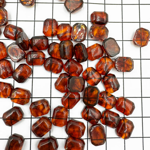 Cognac Amber Calibrated Rectangular Cabochons