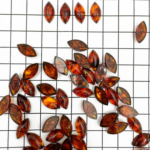 Cognac Amber Calibrated Marquise Cabochons