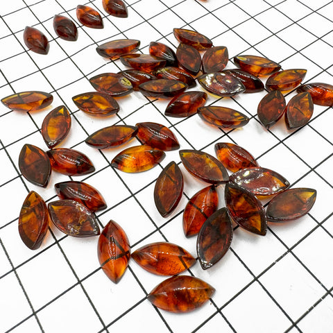 Cognac Amber Calibrated Marquise Cabochons