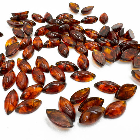 Cognac Amber Calibrated Marquise Cabochons