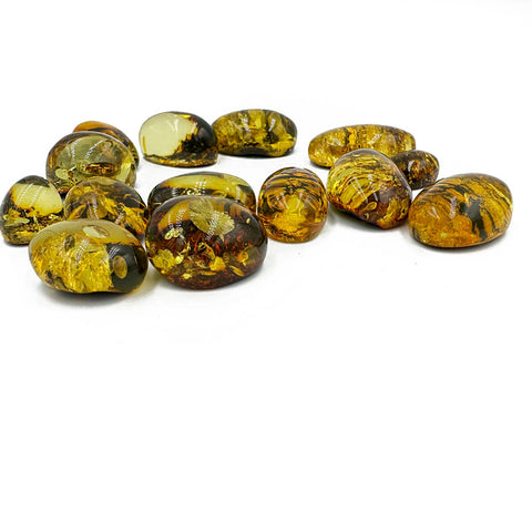 "Earth Stone" Green Amber Free Shape Cabochons