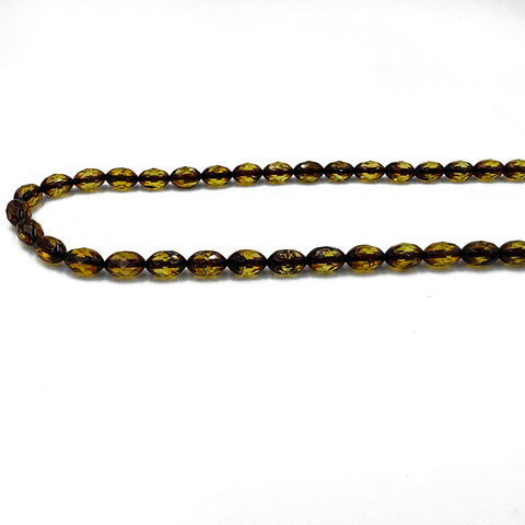 2-toned Amber Faceted  Olive Beads