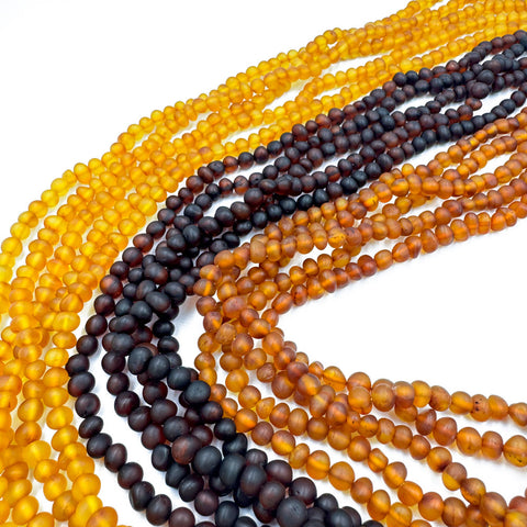 Multi-Color Amber Unpolished Baroque Beads