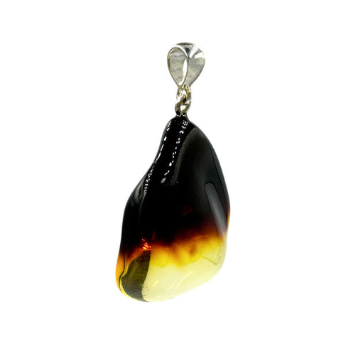 Gradient Amber Wave Pendant Sterling Silver