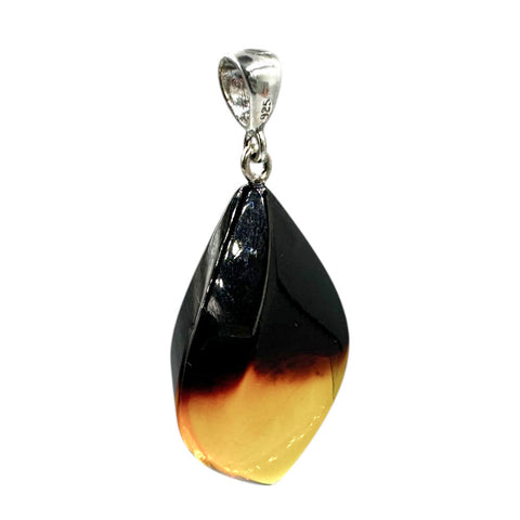 Gradient Amber Flame Pendant Sterling Silver