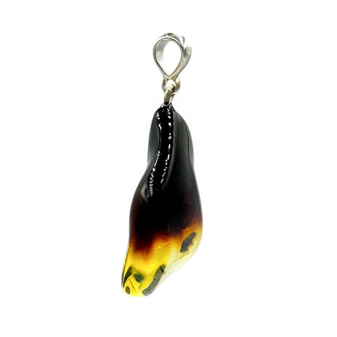 Gradient Amber Wave Pendant Sterling Silver