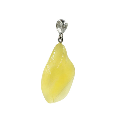 Milky Amber Wave Pendant Sterling Silver