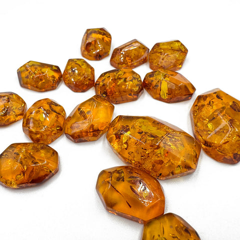 Cognac Amber Faceted Cut Shape Cabochons