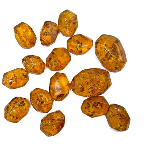 Cognac Amber Faceted Cut Shape Cabochons