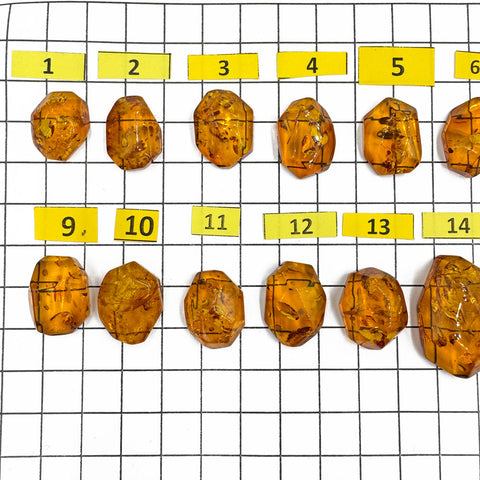 Cognac Amber Faceted Cut Shape Cabochons