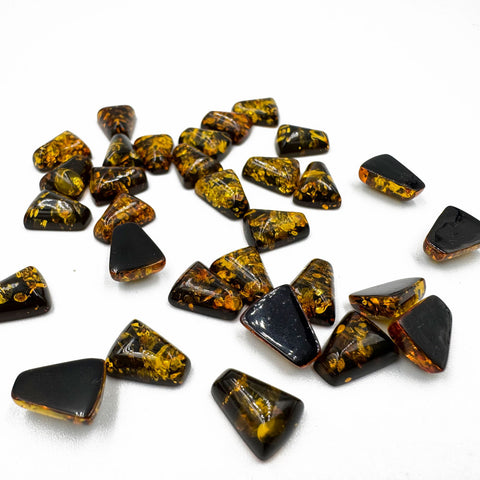 Green "Earth Stone" Amber Rectangular Calibrated Cabochon