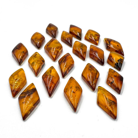 Cognac Amber Rhombus Shape Cabochons