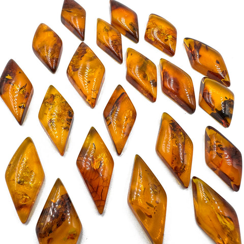 Cognac Amber Rhombus Shape Cabochons