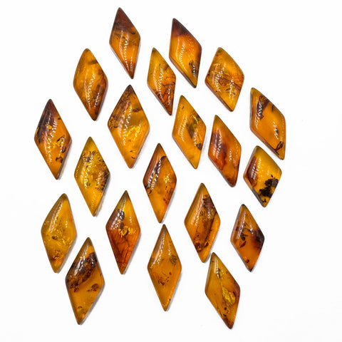 Cognac Amber Rhombus Shape Cabochons