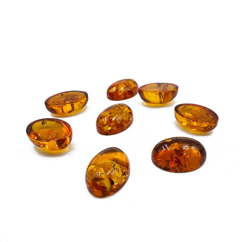 Cognac Amber Calibrated Oval Cabochons