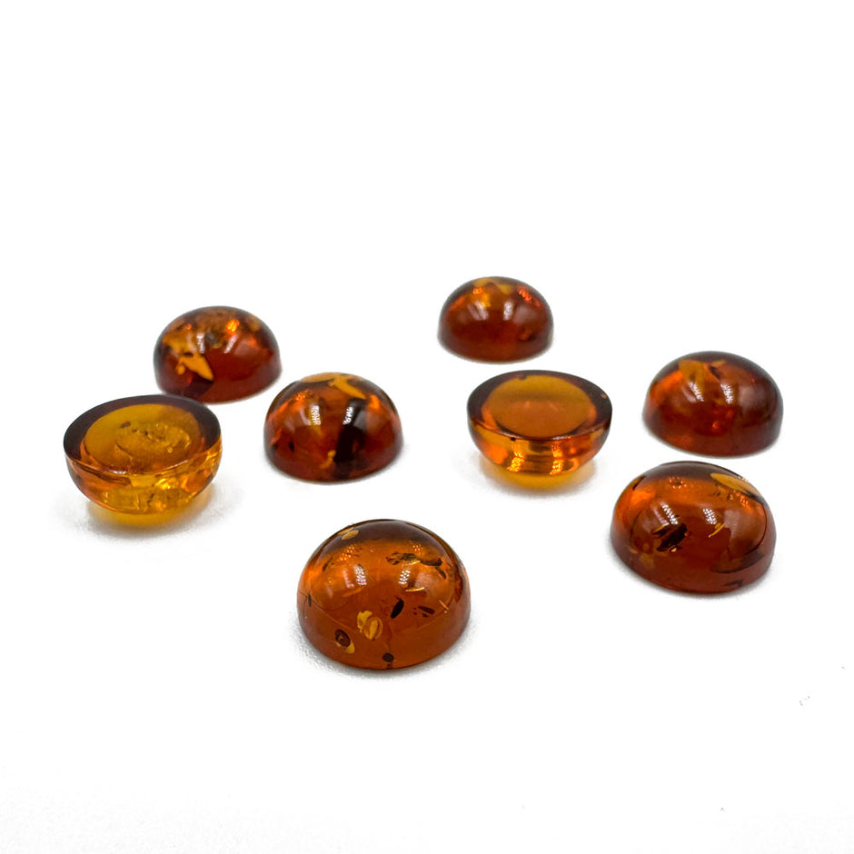 thumbnail image 2 of 24 Natural Baltic Amber Cabochons – 5mm Round, Brown, Heated, Set Of 24 2 of 4