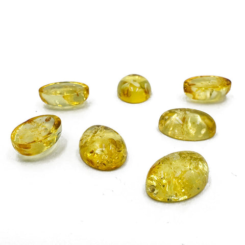 Lemon Amber Calibrated Oval Cabochons