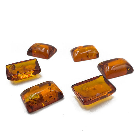 Cognac Amber Calibrated Rectangular Cabochons