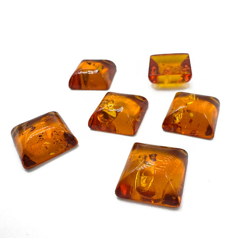 Cognac Amber Calibrated Square Cabochon