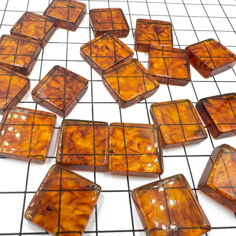 Cognac Amber Handmade Rectangular Cabochons