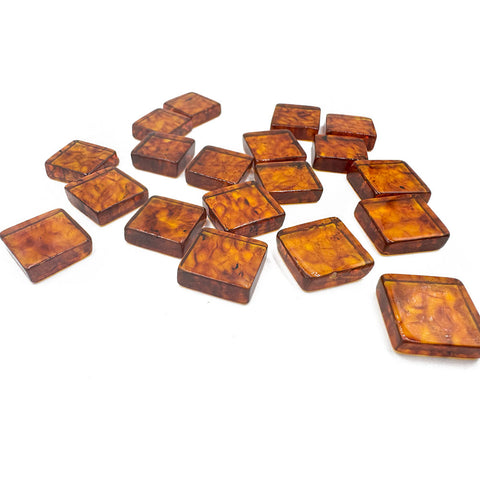 Cognac Amber Handmade Rectangular Cabochons