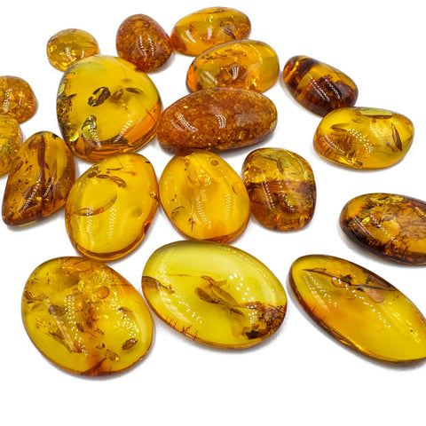 Light Cognac Amber Free Shape Cabochons